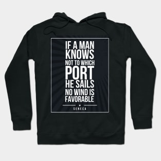 Seneca quote Subway style (white text on black) Hoodie